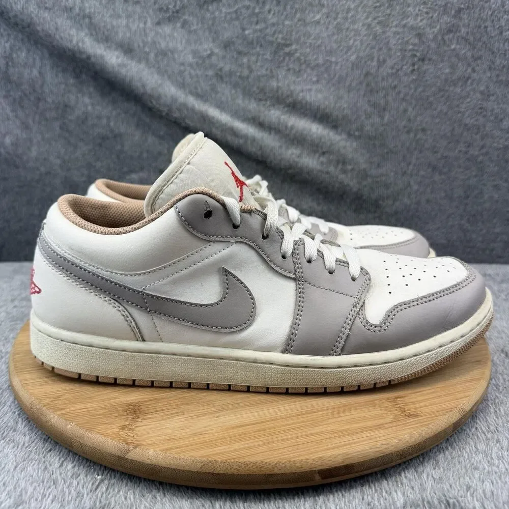 Jordan 1 Low Shoes Mens Size 11 White Gray Basketball 553558-169 Sneakers